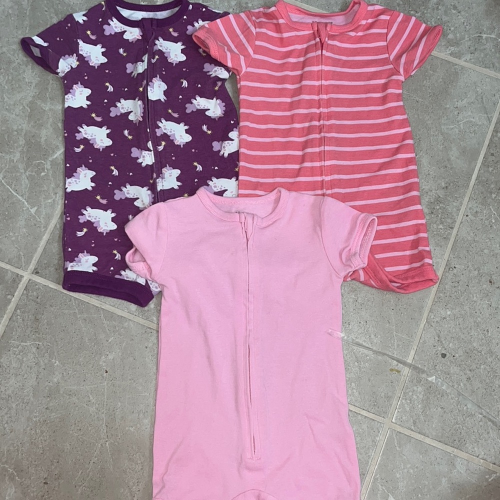12M Hanes girls romper set